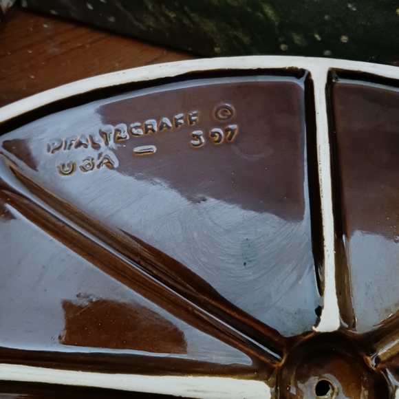 🍕Vintage 70s Pfaltzgraff Serving Platter Dish Porcelain Brown Dripware Oval🌮 - Picture 3 of 10